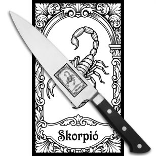   Satake Satoru Gyuto (Chef's) engraved Japanese kitchen knife HOROSCOPE SCORPIO - Japanese Quality in Your Kitchen