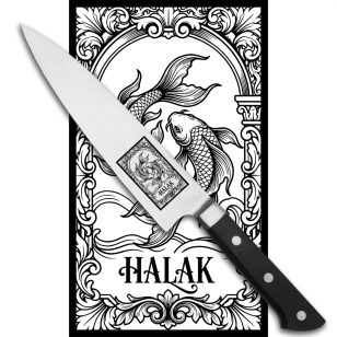   Satake Satoru Gyuto (Chef's) engraved Japanese kitchen knife HOROSCOPE PISCES - Japanese Quality in Your Kitchen