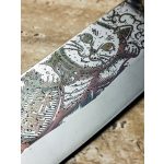 Satake Sparkling Kitty Santoku engraved Japanese kitchen knife Maneki-neko - Japanese Quality in Your Kitchen