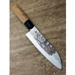 Satake Sparkling Kitty Santoku engraved Japanese kitchen knife Maneki-neko - Japanese Quality in Your Kitchen
