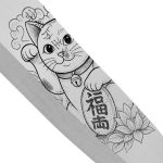 Satake Megumi Santoku engraved Japanese kitchen knife Maneki-neko - Japanese Quality in Your Kitchen