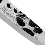 Satake Megumi Santoku engraved Japanese kitchen knife Panda - Japanese Quality in Your Kitchen