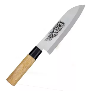   Satake Megumi Santoku gravírozott japán konyhakés Anyai szeretet - Japán minőség a konyhában 