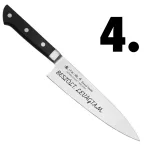 Satake Satoru Gyuto Japán rozsdamentes szakácskés 59 HRC, 21 cm, laminált markolat, BESZÓLT. LEVÁGTAM. lézergravír mintázat