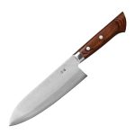 Satake Noushu Masamune Saku Shirogami 17 cm Santoku Chef's Knife with Mahogany Handle – Japanese Quality in the Kitchen