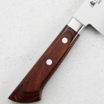Satake Noushu Masamune Saku Shirogami 17 cm Santoku Chef's Knife with Mahogany Handle – Japanese Quality in the Kitchen
