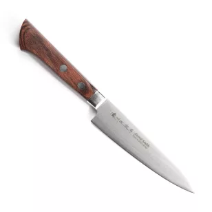   Cuțit de bucătărie japonez universal Satake Noushu Masamune Saku Shiroga 12 cm cu mâner din mahon - Calitate japoneză în bucătărie