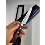Satake Noushu Masamune Saku Shirogami 12 cm Universal Japanisches Küchenmesser mit Mahagoni-Griff – Japanische Qualität in der Küche