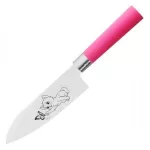 Satake Sword Smith Macaron Santoku Japán rozsdamentes konyhakés 58 HRC, 17 cm, polipropilén markolat, Kiscica pillangóval lézergravír mintázat 