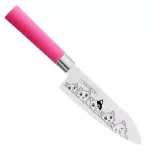 Satake Sword Smith Macaron Santoku Japán rozsdamentes konyhakés 58 HRC, 17 cm, polipropilén markolat, Kukucskáló cicák lézergravír mintázat 