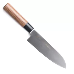   Satake Noushu Masamune Santoku Kochmesser mit Walnussgriff 16,5 cm AUS-8A Klinge – Japanische Qualität in der Küche