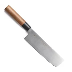   Cuțit de bucătărie Satake Noushu Masamune Saku Nakiri cu lamă AUS-8A și mâner din nuc - calitate japoneză în bucătărie