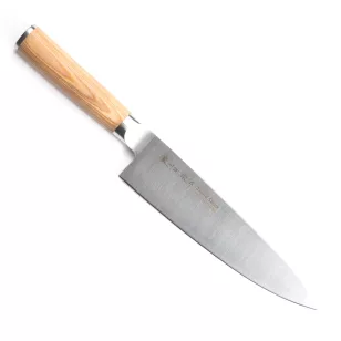   Cuțit de bucătar Satake Noushu Masamune Gyuto 20 cm cu mâner din lemn pakka - calitate japoneză în bucătărie