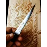   Satake Megumi Japán rozsdamentes 4 részes steak étkezési készlet díszdobozban, 56 HRC, 12,7 cm, gumifa markolat,  Steak a  grillen lézergravír mintázat