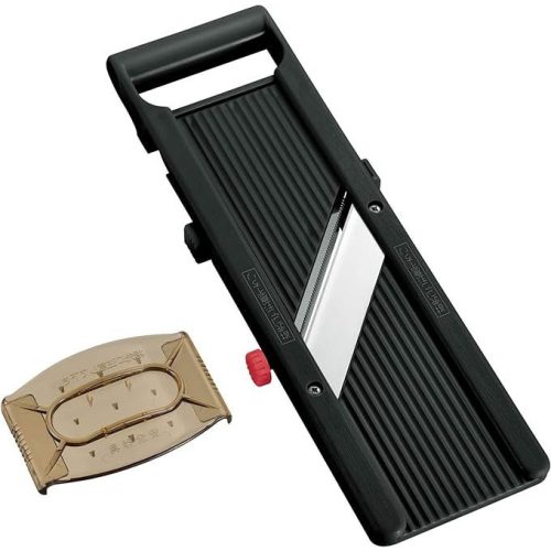 Shimomura Kogyo Vegetarian Slicer VS-101BK Japanischer Rundklingen-Gemüseschneider und Julienne-Schneider – Verstellbare Dicke