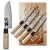 Satake Steak készlet 5 részes - 1 db Satake Megumi Santoku Steak Bull Japán konyhakés és 1 db Satake Megumi Japán  4 részes steak készlet díszdobozban