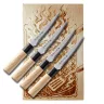   Satake Steak készlet 5 részes - 1 db Satake Megumi Santoku Steak Bull Japán konyhakés és 1 db Satake Megumi Japán  4 részes steak készlet díszdobozban