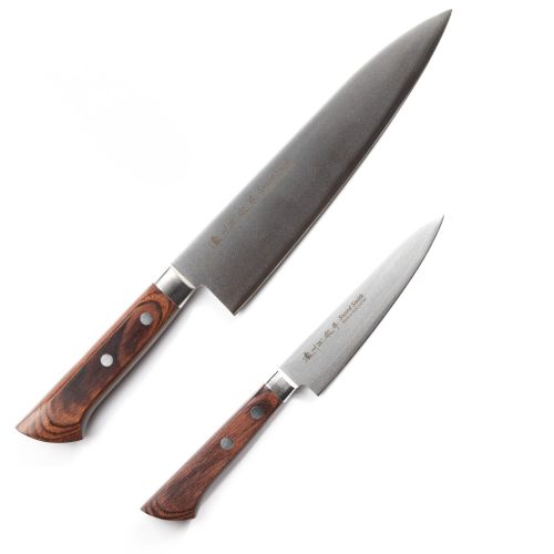 Japanisches kohlenstoffstahl-messerset
